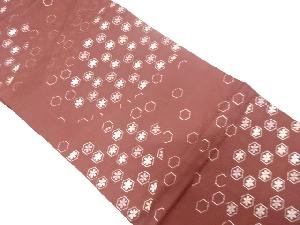 亀甲に花模様織り出し名古屋帯